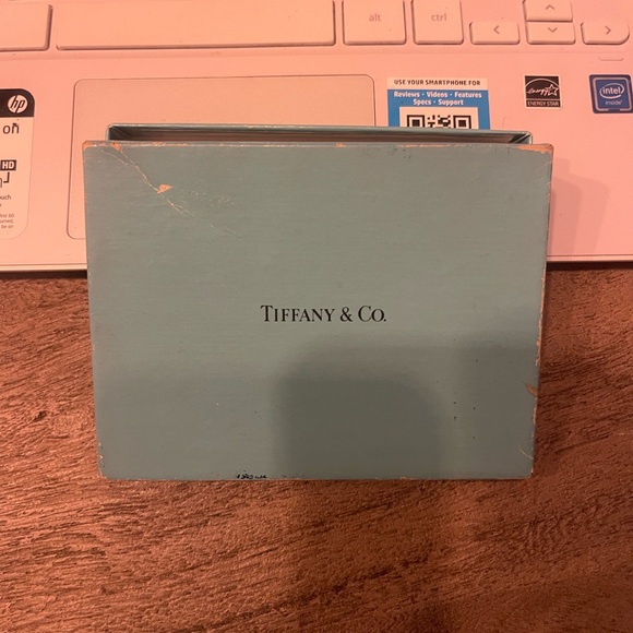 Tiffany & Co. Black Leather Card Holder in Signature Blue Box